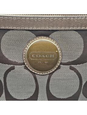 Coach H1060-F16112 Coach Signature Stripe Khaki/Brown Tote Shoulder Handbag